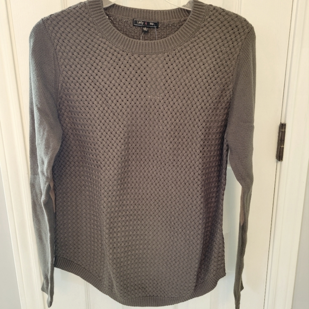 Olive Elbow Patch Pullover